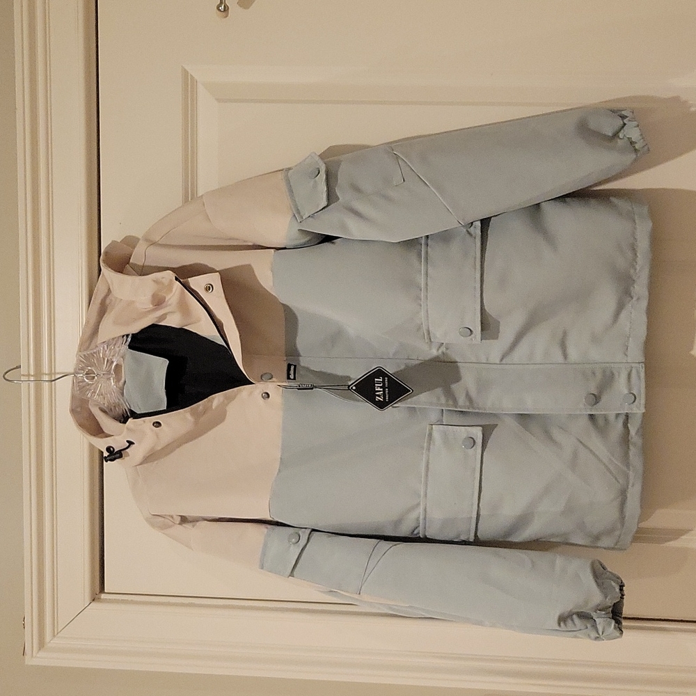 Hooded zipper windbreaker jacket
